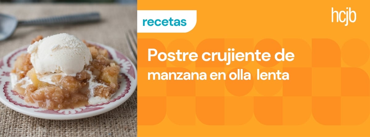 Postre crujiente de manzana en olla lenta