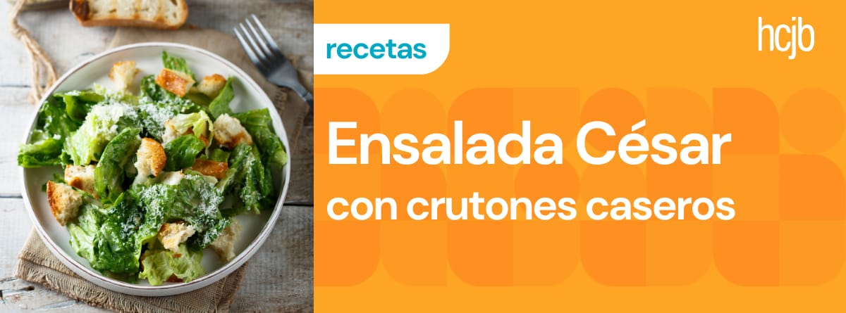 Ensalada César con crutones caseros